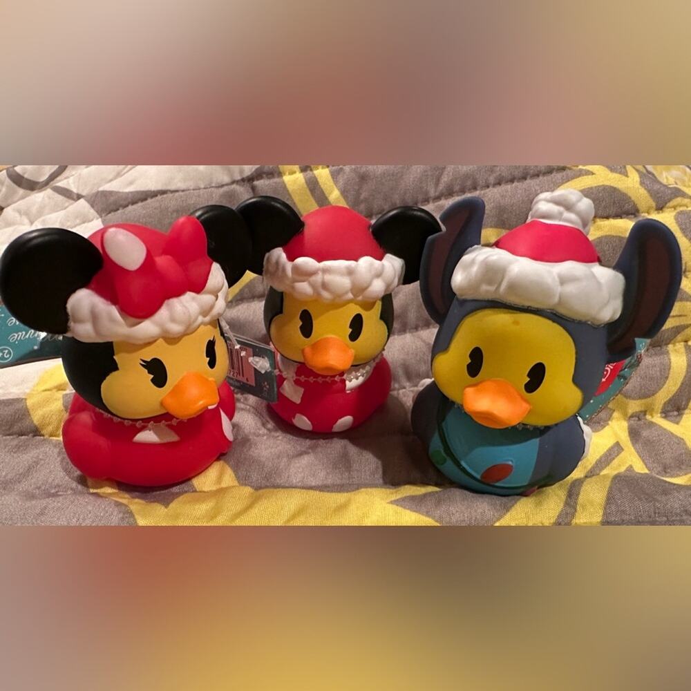 NWT Disney Christmas Rubber Ducks Mickey & Minnie Mouse Stich 626